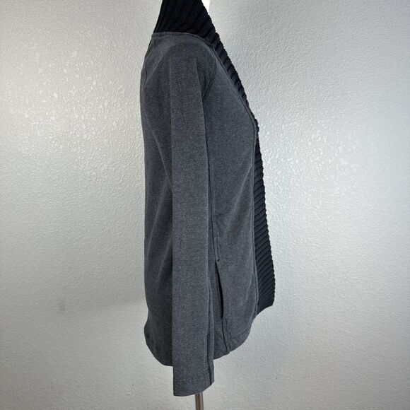 Lululemon Bliss Break Wrap Jacket Size 4 Heather Black Black Pockets Thumbholes - Picture 6 of 6